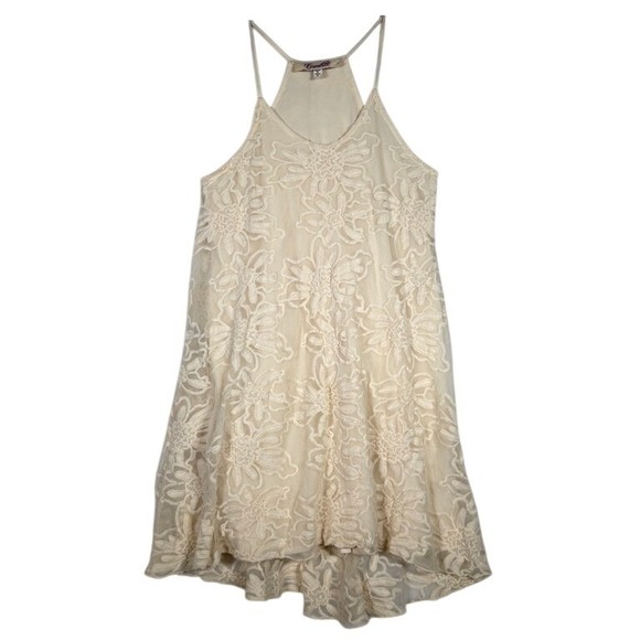 Emmolee Dresses & Skirts - Emmelee Cream Lace Swing Dress Small Boho Festival Trapeze Racerback